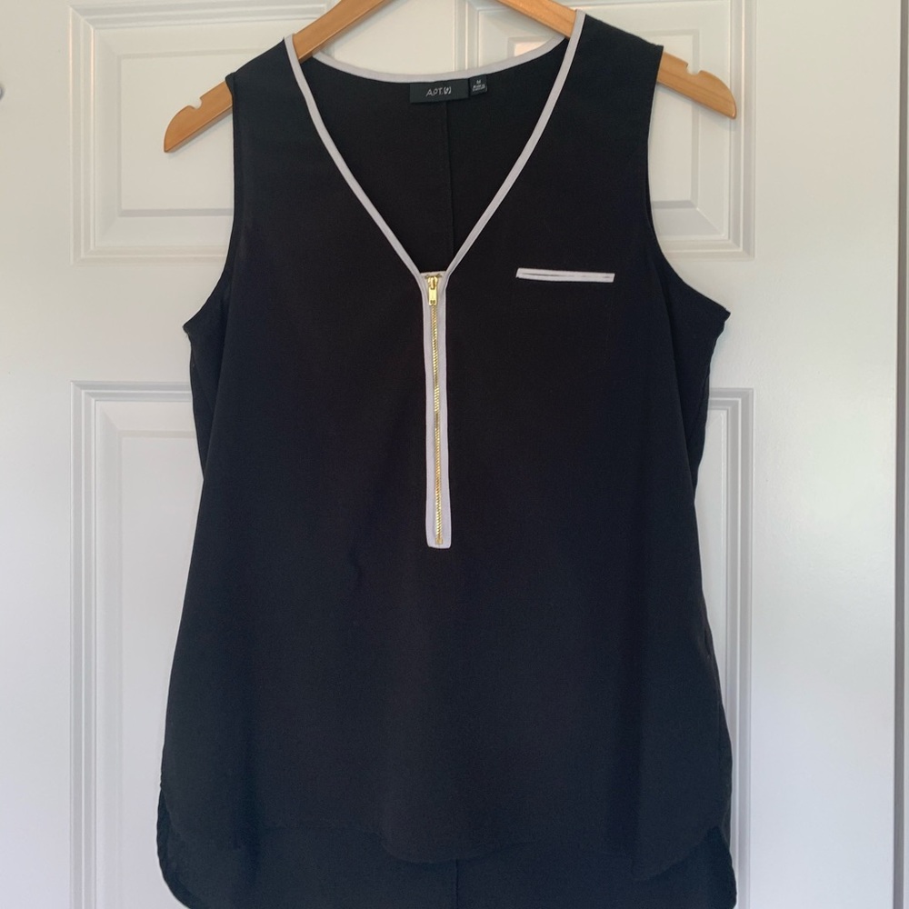 Woman’s Gold Zipper Tank Too